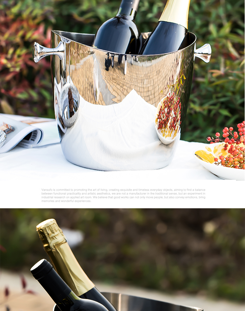 ステンレス製シャンパン＆ワインクーラー - 大容量アイスバケット