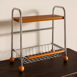 Kitchen Condiment Storage Rack, New Household Countertop Organizer, Pull-Out Basket, Multi-Functional Draining Rack