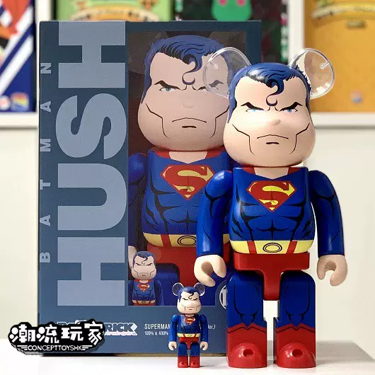 清仓价Bearbrick 400%100% SUPERMAN BATMAN HUSH Ver 超人现货-Taobao