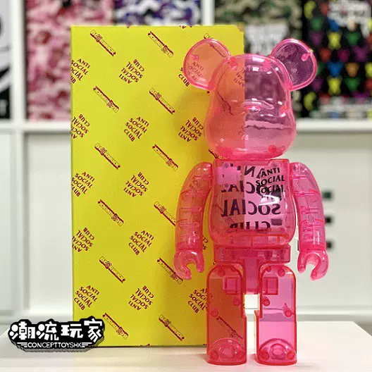 Bearbrick 400% ANTI SOCIAL SOCIAL CLUB 美国限定透明粉现货-Taobao