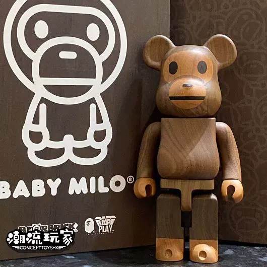 Bearbrick % BAPE BABY MILO 聯名合作款木頭熊現貨 Taobao