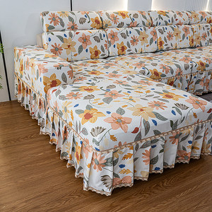 Customized skirt sofa cover cover all in all seasons universal cat scratch cushion cover anti-slip sofa cushion hat backrest cover