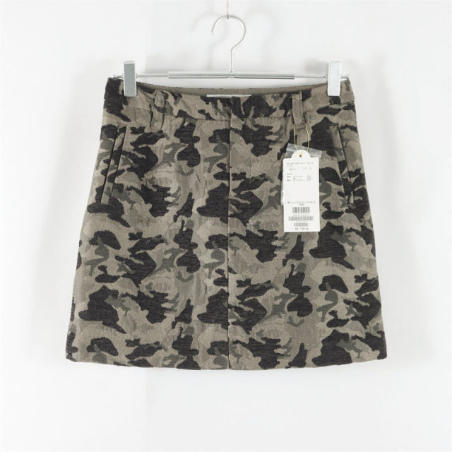 New Japanese style commuter versatile buckle zipper high waist slim short skirt for women camouflage fashionable hip-cover skirt