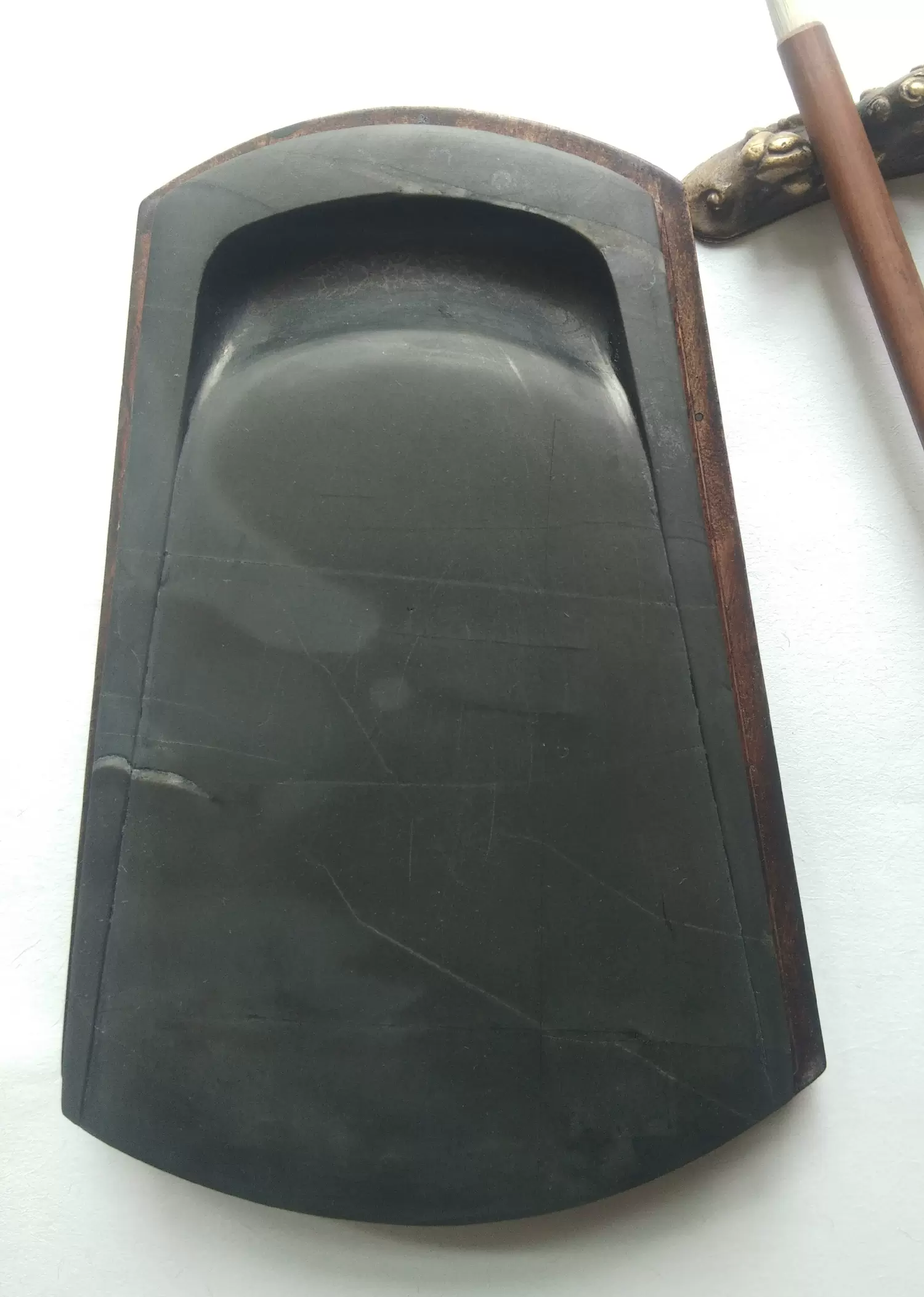 齐鲁名砚洞子沟极品老坑小平板淄砚老砚台文房四宝书法国画用品