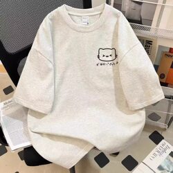 Girls' New Summer Style Pure Cotton Short-Sleeved T-Shirt Kidsren's Loose and Versatile Casual Simple Tops Girls' Clothes T-Shirts