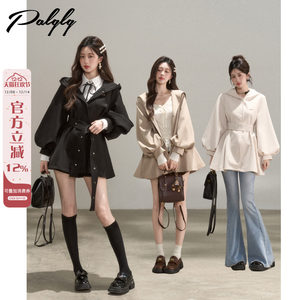 
Lazy style black hooded casual loose windbreaker jacket for women in autumn and winter 2025 new design temperament coat