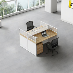 Office Desk Staff Table Double Face-Faced Staff Station Screen Partition 4-Person Workstation Table 6-Person Deck Table and Chair Combination