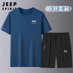 
JEEP Jeep ice silk sports suit men's summer thin large size quick-drying dad men's running casual sportswear