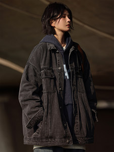 Nobodyknowledge Spring and Autumn American Retro Washed Old silhouette denim jacket Work men's and women's loose fitting jacket