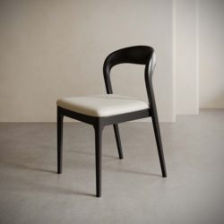 Soft bag black cafe hotel dining chair solid wood simple