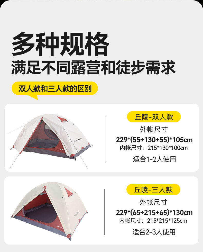 Двухслойная палатка Blackdeer для кемпинга человека, легкая