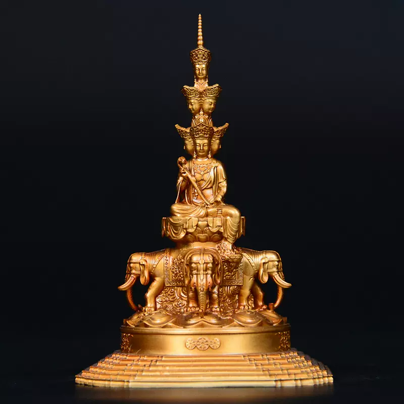 全铜峨眉山金顶十方普贤菩萨圣象文殊普贤菩萨汽车中