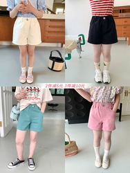 2023 Summer New Korean Version Girls' Hot Pants Casual Five-point Pants Children's All-match Middle Pants Baby Solid Color Shorts