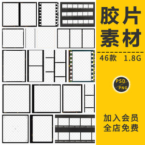 Retro Leica Polaroid camera old movie film film tape style photo frame border PSD design material
