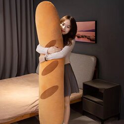 Cute Bread-Shaped Long Pillow, Large Baguette Bread Leg Pillow, Long Hug Pillow for Pregnant Women, Side Sleeping Nap Pillow, Gift for Girls