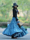 Su Xin's new style of floral long skirt, autumn and winter A-line lace-up oversized dance skirt and skirt