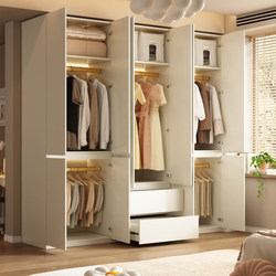 Enf Grade European Pine Board Modular Wardrobe for Bedroom, Economical Cabinet for Home Use, Simple Style Floor-To-Ceiling Wardrobe