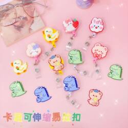 Nurse Badge Holder Cartoon Id Clip Retractable Easy-Pull Lanyard Card Holder Student Doctor Work Id Factory Badge