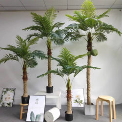 Artificial Green Plant Coconut Tree Sunflower Southeast Asian Style Fake Tree Living Room Balcony Plant Floor-Standing Potted Plant Landscaping Decoration