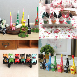 Zakka Japanese-Style Wooden Creative Cute Cat Animal Desktop Bedroom Small Ornaments Decorative Crafts