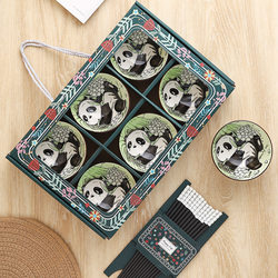 Panda Small Bowl Ceramic Gift Bowl Cartoon Bowl and Chopsticks Set Tableware Gift Box Set Fan Event Small Gift