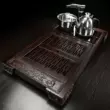 Khay trà gỗ đàn hương đen gỗ nguyên khối chạm khắc hộ gia đình đơn giản trà thoát nước biển tích hợp bàn trà Kung Fu bộ trà bếp đun nước pha trà seko Bàn trà điện