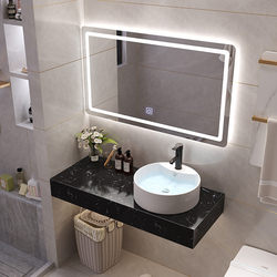 Simple Marble Washbasin Hotel Bathroom Countertop Basin Balcony Ceramic Integrated Washbasin Bathroom Sink