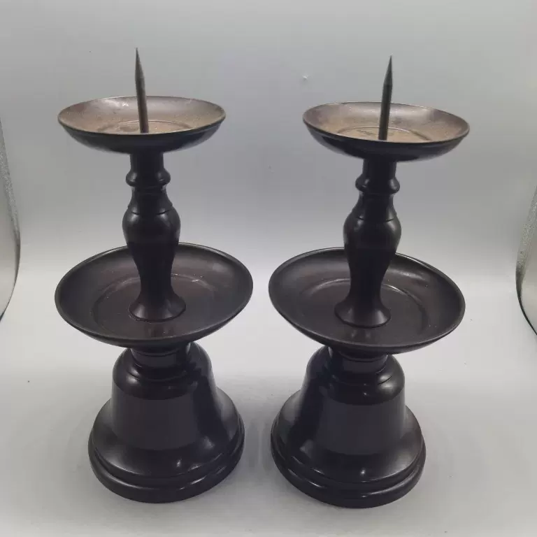 纯铜象腿双龙耳狮盖铜香炉摆香薰炉件三足炉老宣德炉香具收藏品