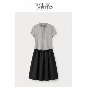 【现货】Nothing Written Narchi飘带挂脖针织短袖T恤圆领上衣女