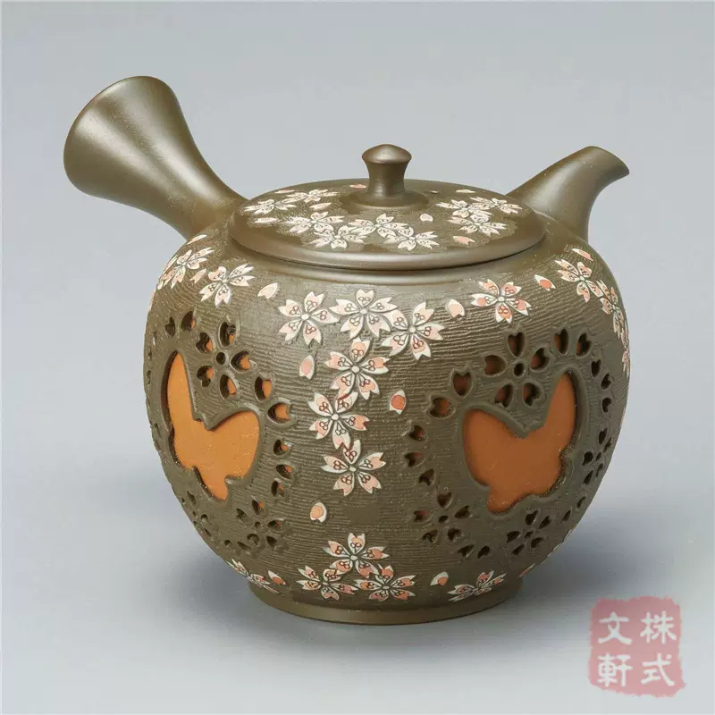 素晴らしい品質 日本进口常滑烧名家纯手工壶竹春桂口梳子目茶壶泡茶壶侧把紫砂 工芸品