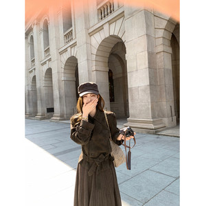 
BTRS M丨Kenya imported suede suede lace-up waist silhouette modern cool short windbreaker jacket