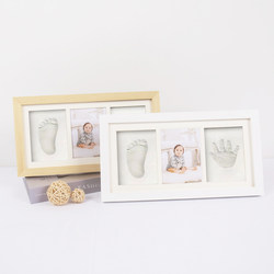 Baby Hand and Footprint Photo Frame Newborn 100-Day Handprint and Footprint Baby Handprint Clay Full Month Commemorative First Birthday Gift