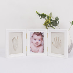 Baby's Full-Month Hand and Foot Prints, Baby's Hand and Foot Prints Commemorative Photo Frame, Newborn Birth Gift, DIY Footprint Souvenir