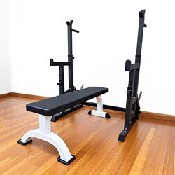 Multifunctional Squat Bench Press Rack Home Commercial Fitness Equipment Parallel Bars Dumbbell Large Flat Bench Weightlifting Bed Barbell Set