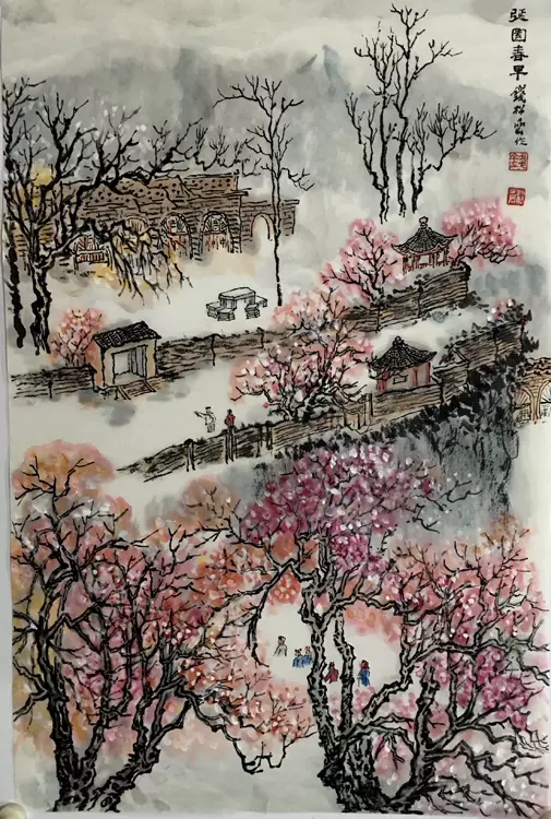 新品大特価 ヤフオク! - 『中国字画・錢松・四尺中堂画・山水画・繪画