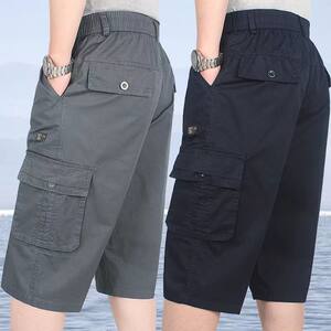 
Fatty plus size shorts men loose multi-pocket summer thin casual work pants men middle-aged and elderly cropped pants
