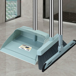 Broom and Dustpan Set, Soft Bristle Broom and Dustpan Combo, Single Broom for Cleaning, Household Dustpan, Non-Stick Hair