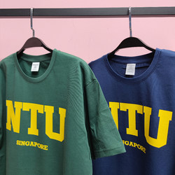 2022 Summer Ntu Pure Cotton Nanyang Technological University Short-Sleeve Uniform Loose College Style Printed Cultural Shirt T-Shirt