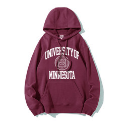 Spring, Autumn and Winter Thin/Velvet Minnesota University Jacket, Loose-Fitting Unisex School Uniform Sweatshirt