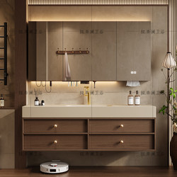 Medieval-Style Slate Hot-Bent Integrated Basin Bathroom Cabinet Combination Washbasin Sink Vanity Unit