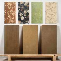 Vintage-Style Maillard Ceramic Tiles 600×1200 for Bathroom, High-End Retro Cream-Colored Patterned Tiles with Fine Carving