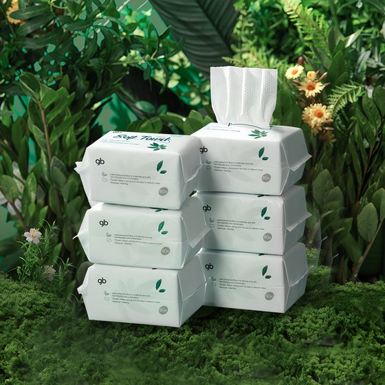 GB good boy Dabai parent -child soft towel baby wet and wet dual -use disposable newborns washing face towel 80 pump
