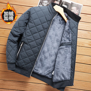 Winter thickened coat male youth youth plus velvet jacket plus cotton jacket thick coat standing and leading warmth and windproof leisure

