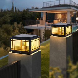 Solar Column Lamp, Outdoor Garden Lamp, Modern Waterproof Villa Fence Garden Pillar Lamp, Wall Head Gate Pillar Lamp