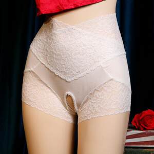 High waist is interested in transparent underwear all walking light female couple couple white pure desire adult open crotch pants
