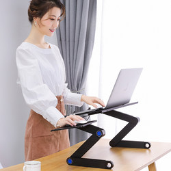 Adjustable Folding Small Table for Bed, Laptop Cooling Desk, Bay Window Table, Lazy Home Office Desk, Bedroom Bedside Table, Multifunctional Bed Table Stand for Dormitory Students and Girls