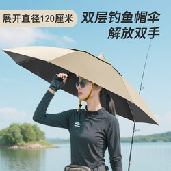 New Head-Mounted Umbrella, Fishing Umbrella Hat, Double-Layered Extra-Large Sun Protection Umbrella, Sun Umbrella, Foldable Breathable Hat Umbrella