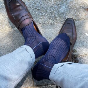 Mr. Bump Men's Stockings Ultra -thin Slide Nylon Striped Gentleman Men's Sexy Business Simple Midtime Thin Mock
