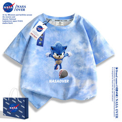 Nasa over Boys' T-Shirt Short Sleeve 2025 New Sonic the Hedgehog Summer Children's Pure Cotton Cool Top