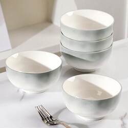 Set of 10 Bowls with Underglaze Color, Rice Bowls for Home Use, 2025 New Model, High-End Ceramic Tableware, Noodle Bowls